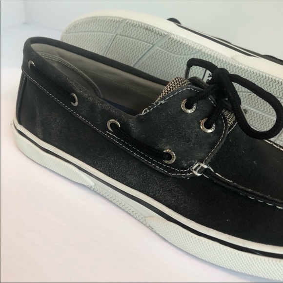 Sperry Topsider Halyard Black Canvas shoe Men's 11 - Picture 5 of 8